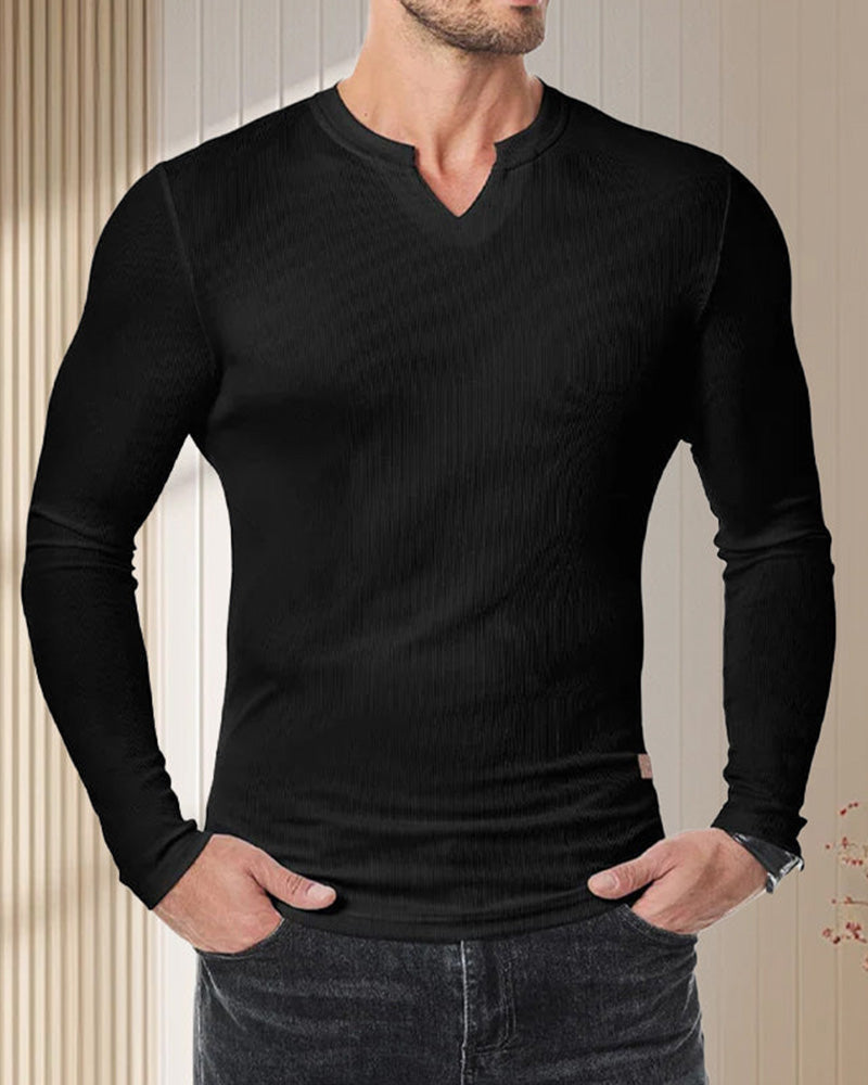 Men's Slim Fit V-Neck Longline Muscle Shirt