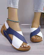 Colorblock Wedge Casual Sandal