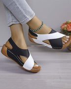 Colorblock Wedge Casual Sandal