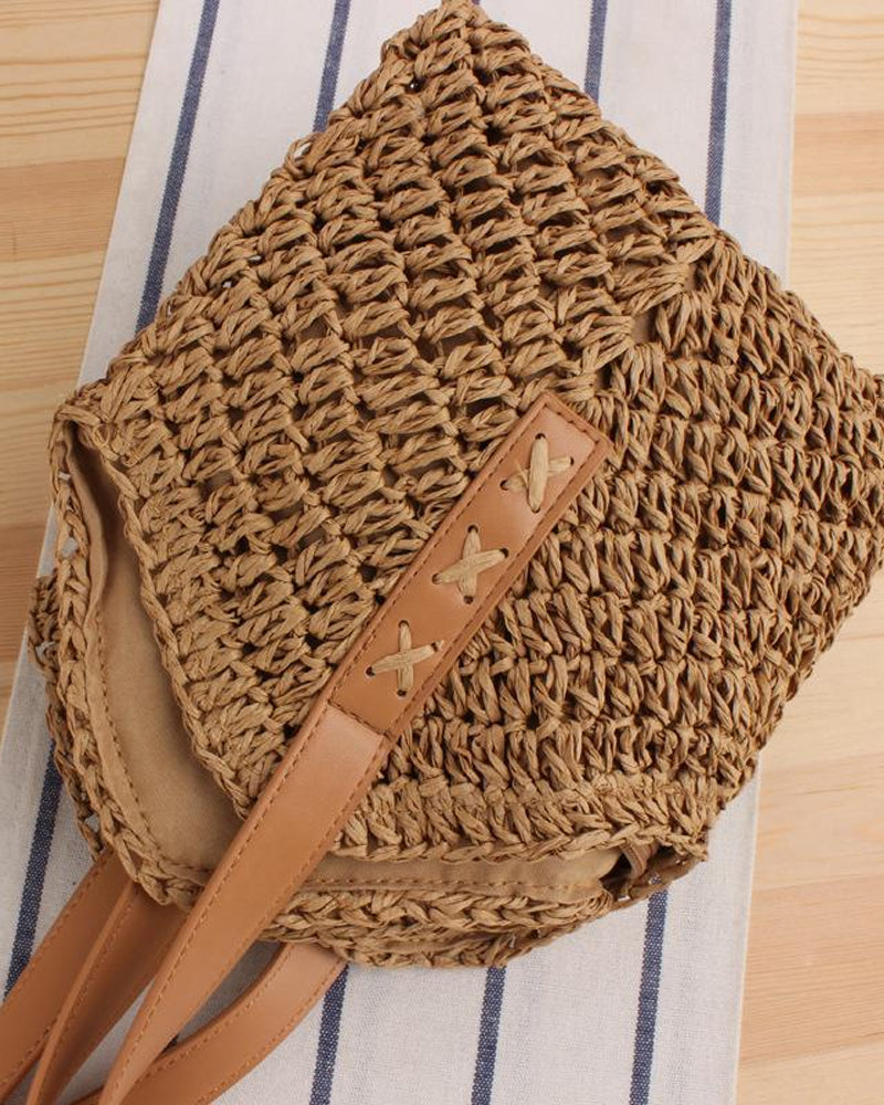 Tote Crossbody Straw Bag