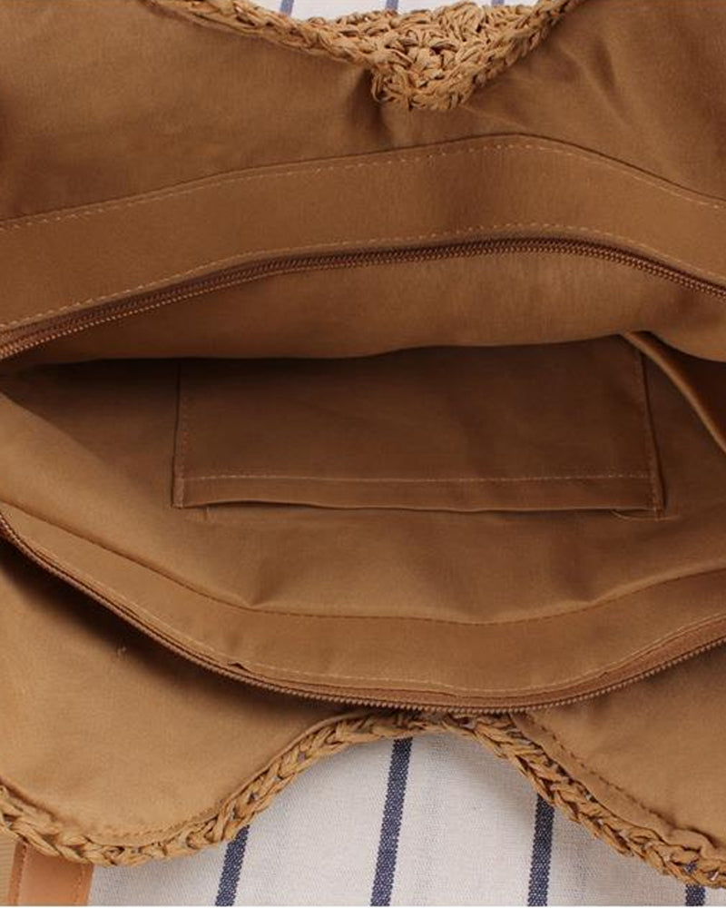 Tote Crossbody Straw Bag