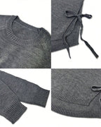 Raglan Sleeve Knot Side Sweater