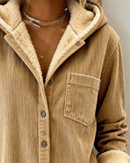 Solid Color Long-Sleeved Warm Hooded Coat